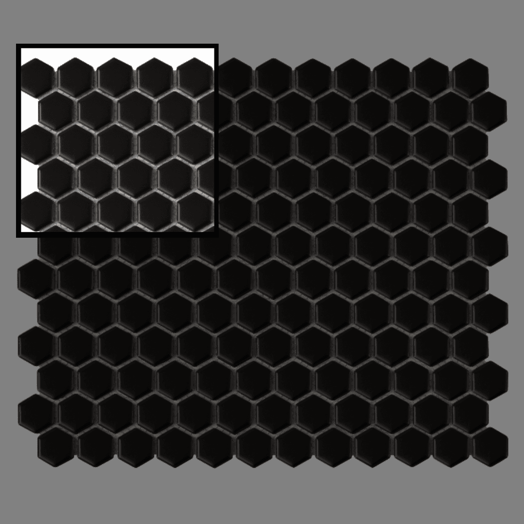 Échantillon Mini Hexagon Black matt