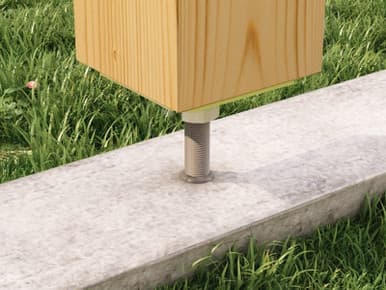 Base de poteau réglable Rothoblaas R70 pour poutres 10x10 cm