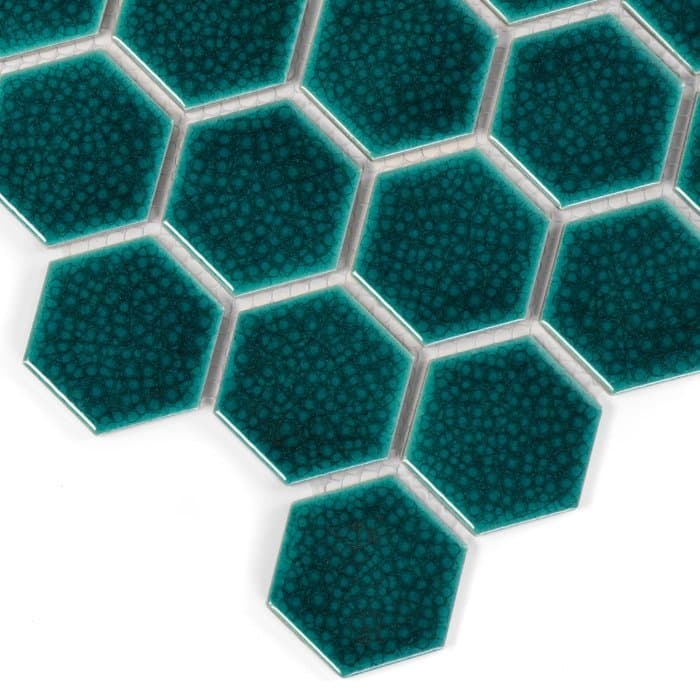 Mosaïque hexagonale grès cérame vert