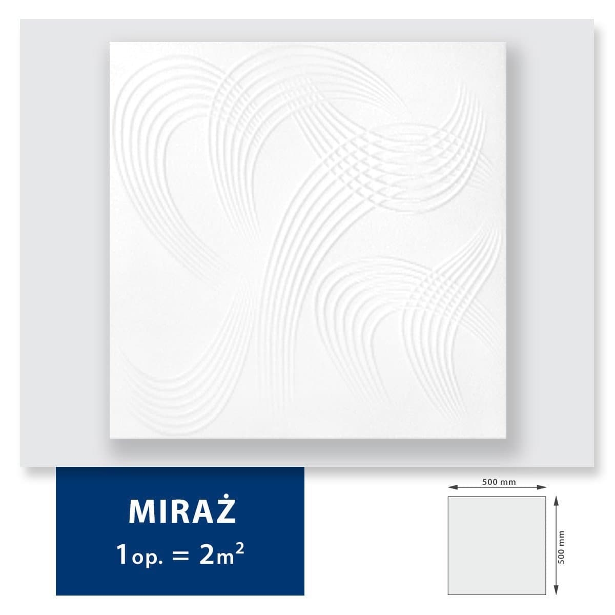 Panneau Décoratif Miraz blanc 50m²- 200 pièces