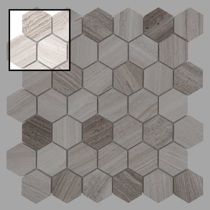 Échantillon Woodstone Grey Hexagon 48