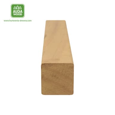 Bois carré thermo Abachi 4x4 cm naturel S4S - ALGAWOOD | Dartank