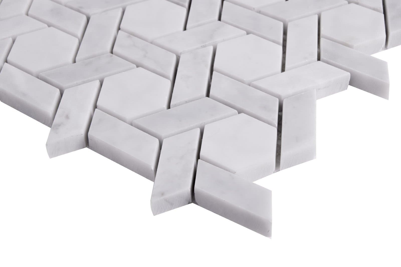 Mosaïque Armure blanche de Carrara
