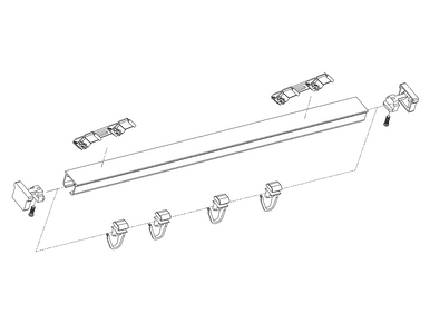 Set de Tringles Rideaux D100 : Double Système d'Accrochage