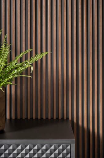 Lamelle Murale Chêne Foncé Stretto L0104 270cm motif étroit