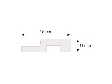 Extrémité droite de latte blanche Medio L0201R - 270cm