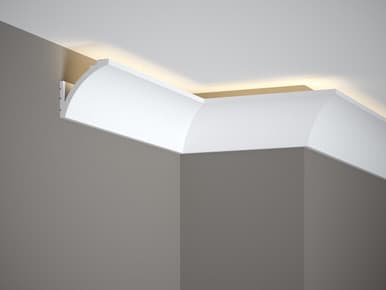 Corniche de plafond blanc mate en PolyForce MD380 - L: 200,00 (cm) x H: 6,70 (cm) x P: 6,70 (cm) - Mardom Decor | Dartank