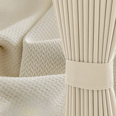 Rideaux en Tissu Noir Occultant - Couleur Crème Blanche