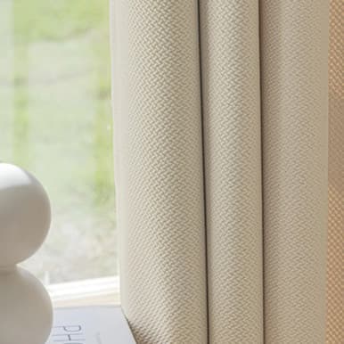 Rideaux en Tissu Noir Occultant - Couleur Crème Blanche