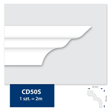 Carton de 56 mètres Corniche Plafond CD50S DMS - 28 pièces - DMS DECOR | Dartank