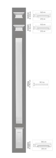 Pilastre Mardom D1516 design décoré de rayures verticales