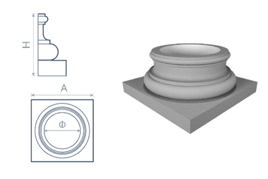 Base de colonne PK2 : Forme arrondie et style intemporel