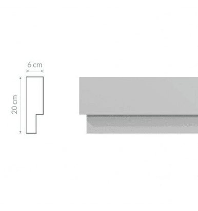Corniche GM7 moderne : forme plate et large