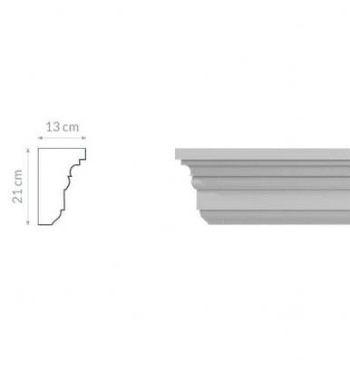 Corniche GW6 : orné avec de nombreuses rainures